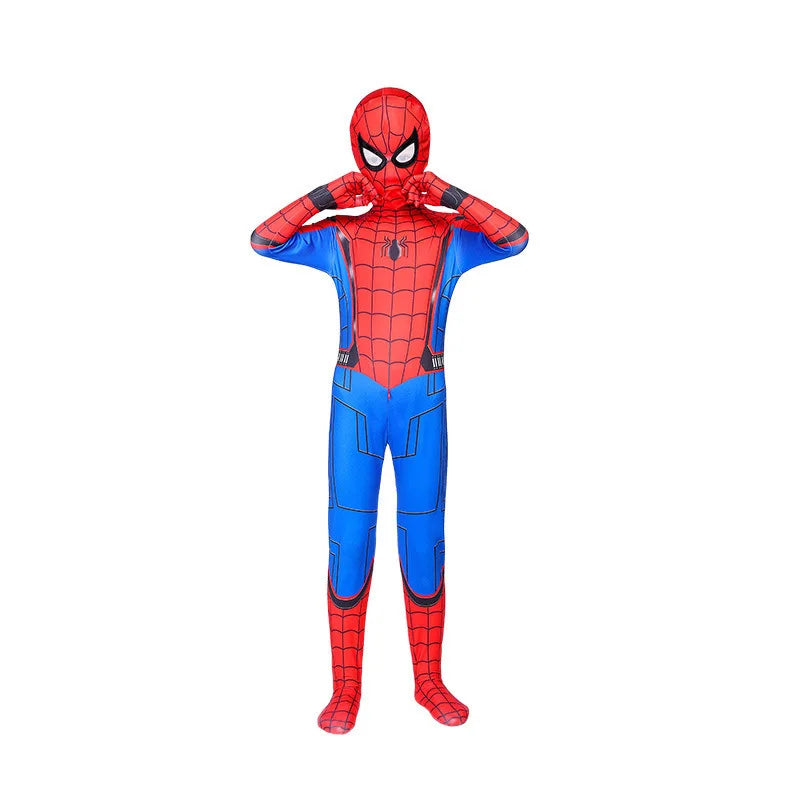 Superhero Spider Man Costume Jumpsuit Miles Spiderman Halloween Cosplay Costumes Bodysuit Head Cover Separation Party Set