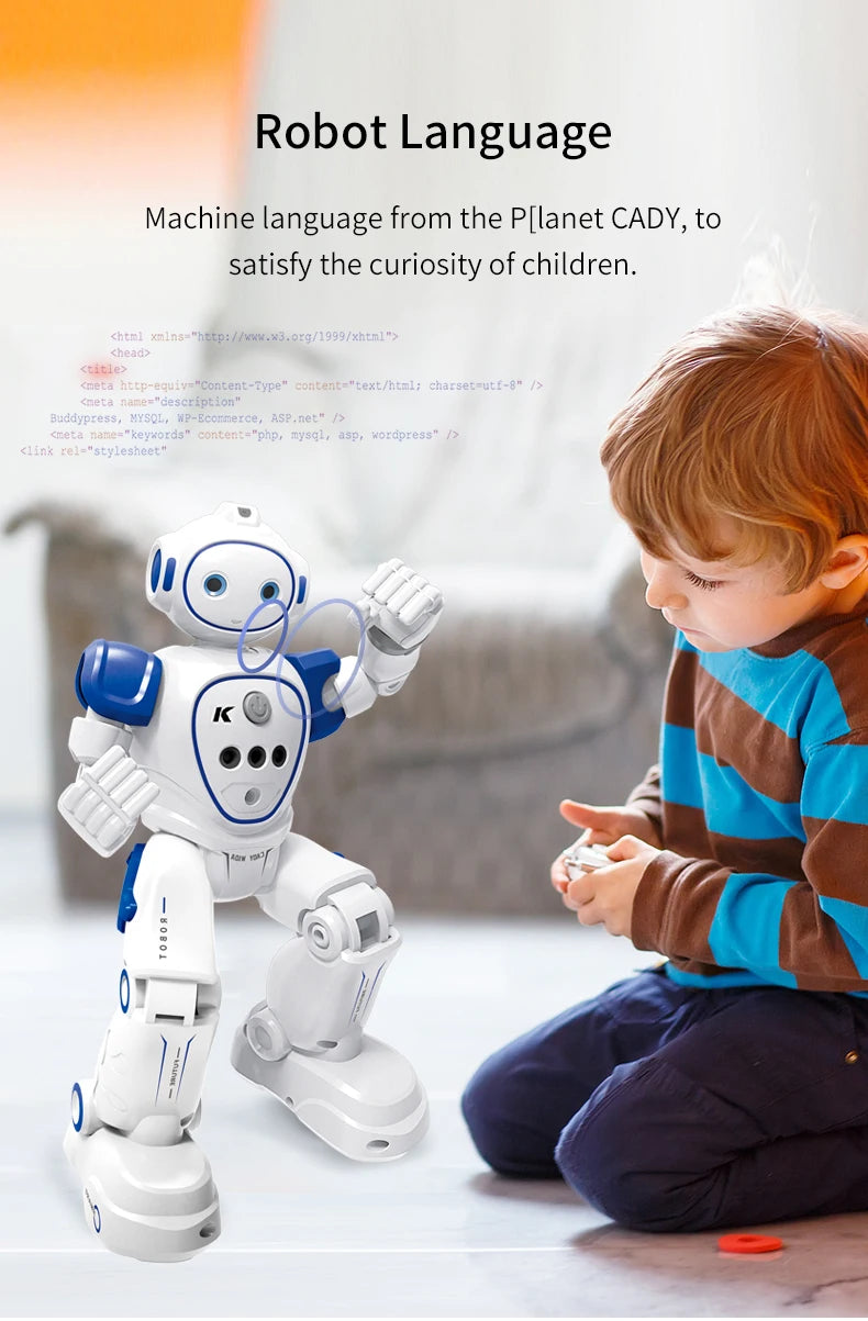 Robot Rc Emo Samrt Intelligent 2.4G Infrared Sensor Wireless Dance Music Robo Remote Control Programming Robot Toys for Girls