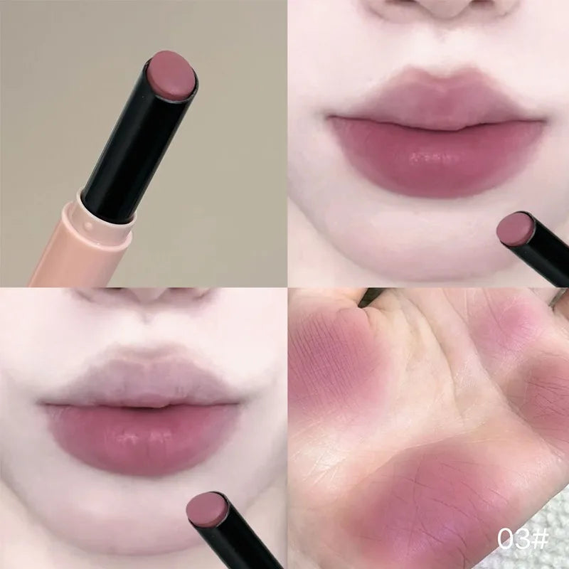 1Pc Moisturizing Velvet Matte Lipstick Hazelnut Mousse Long Waterproof Light Natural Warm Brown Red Toned Lip Tint Make Up Stain