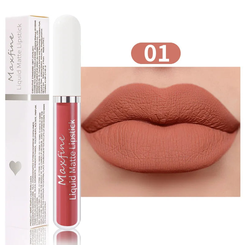 Liquid Lipstick Durable Waterproof Non Smudging Lip Glaze Lip Gloss Matte Lipstick Non Peeling Ladies' Makeup