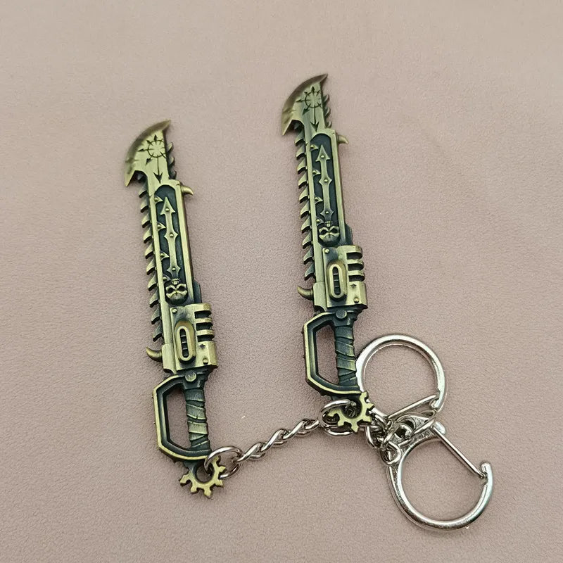 War Hammer 40K Peripheral Precision Chain Saw Sword Chaos Chain Saw Sword Alloy Keychain