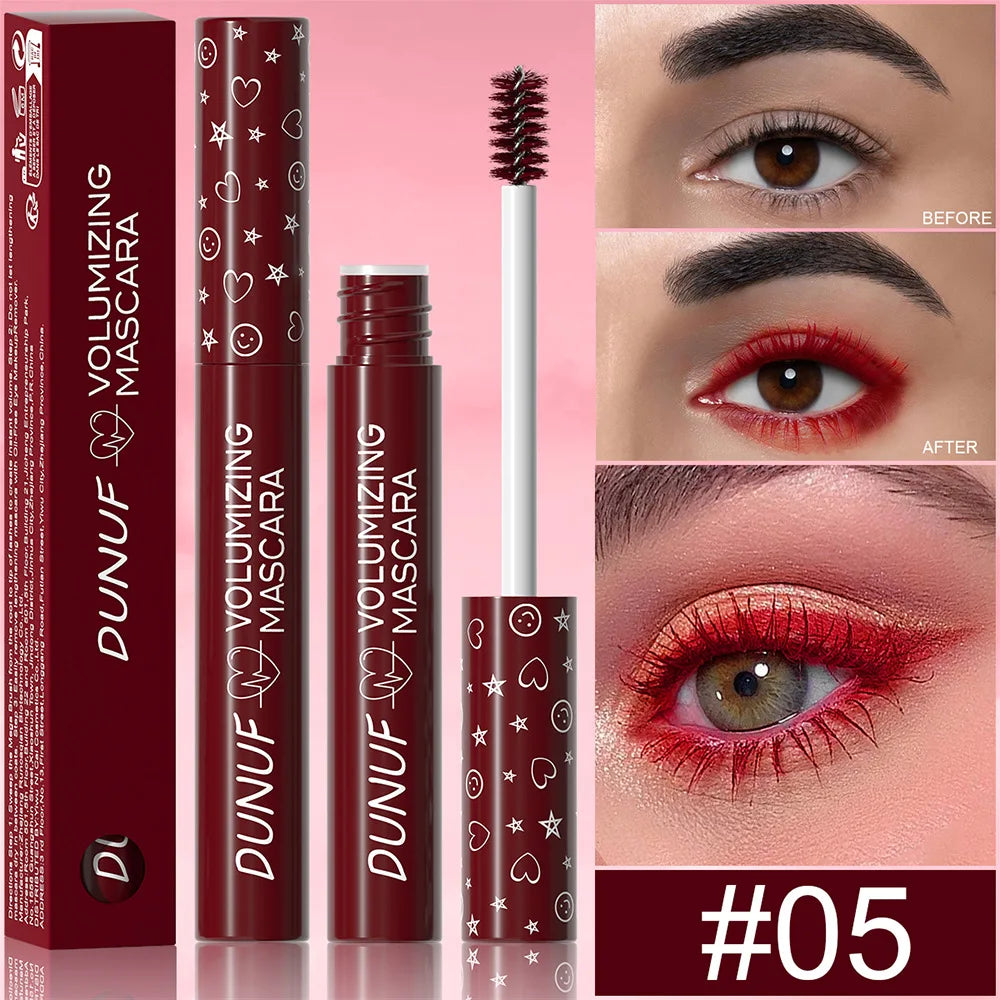 Red Mascara-Thick, Lengthened, Curling Waterproof Mascara, Suitable for All Skin Types-Anti-Smudge