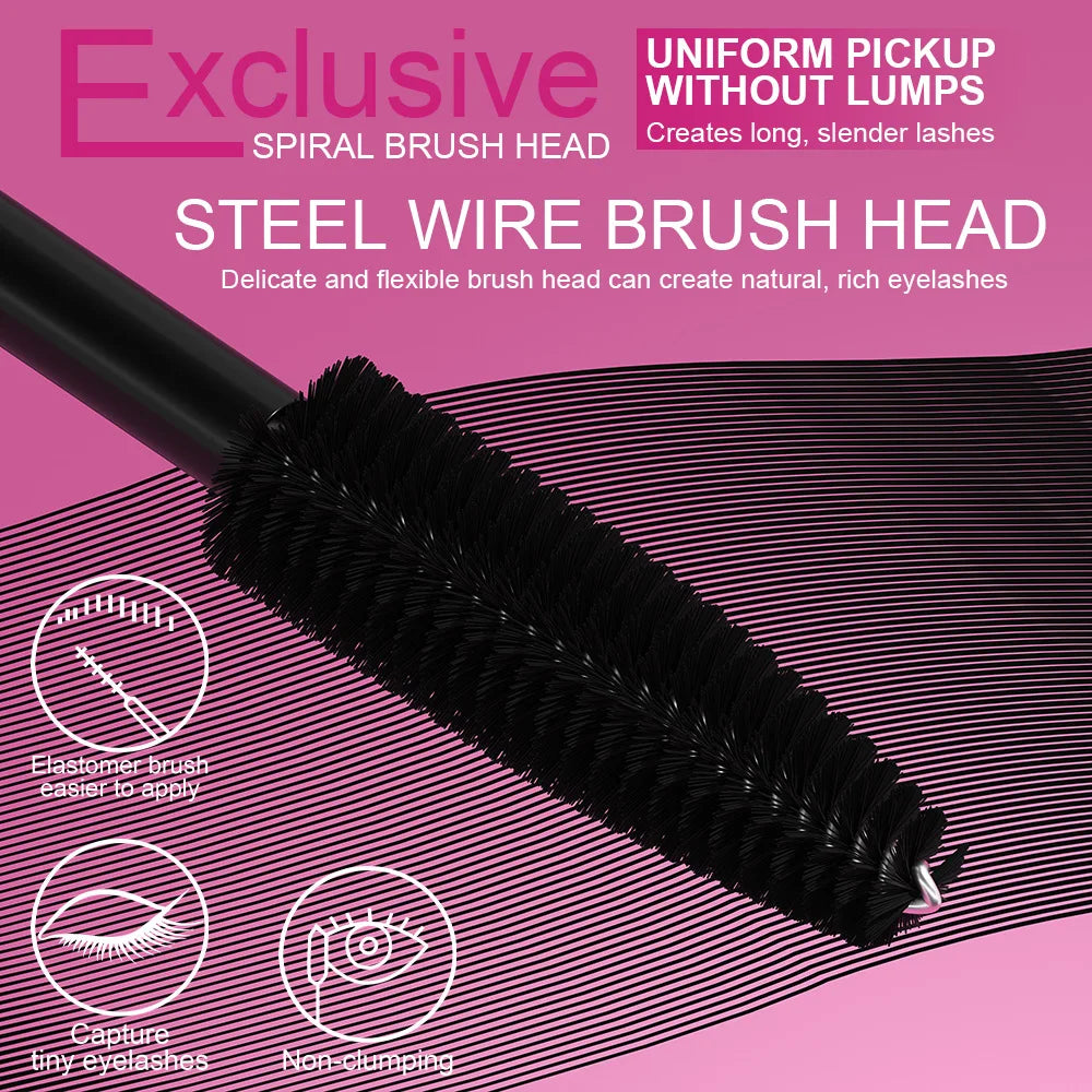 5D Waterproof Mascara Cream Thick Slender 24h Volumizing Lash Makeup Eyelash Curling Lengthening Lasting Eyelash Cream