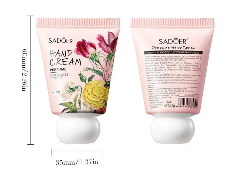 30g Garden perfume Hand Cream Plant Extract Moisturizing Flowers Nutrients Dry Crakced Repair Soft Whitening Oil Control Rose