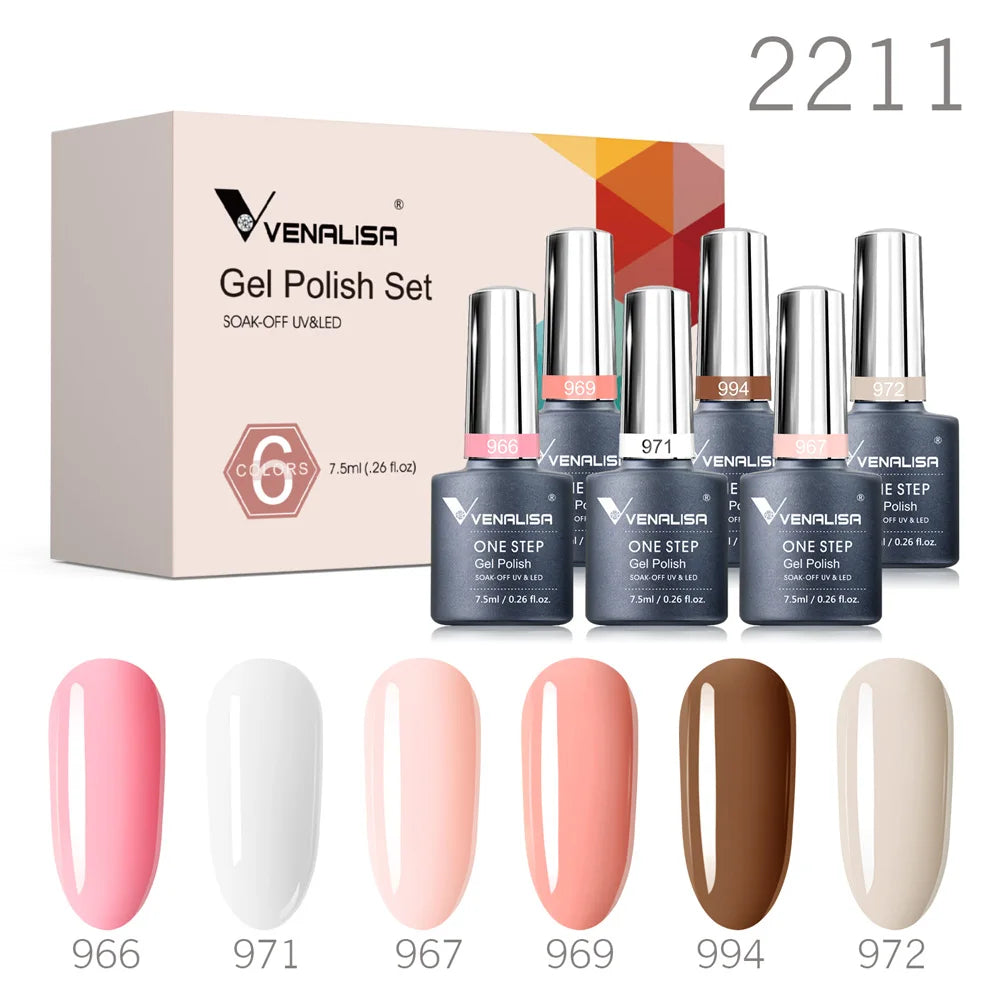Venalisa Nail Gel Polish Fall Nails HEMA/TPO FREE Winter Christmas Color Kit Soak off UV LED Semi Permanent Nail Gel 6pcs Kit