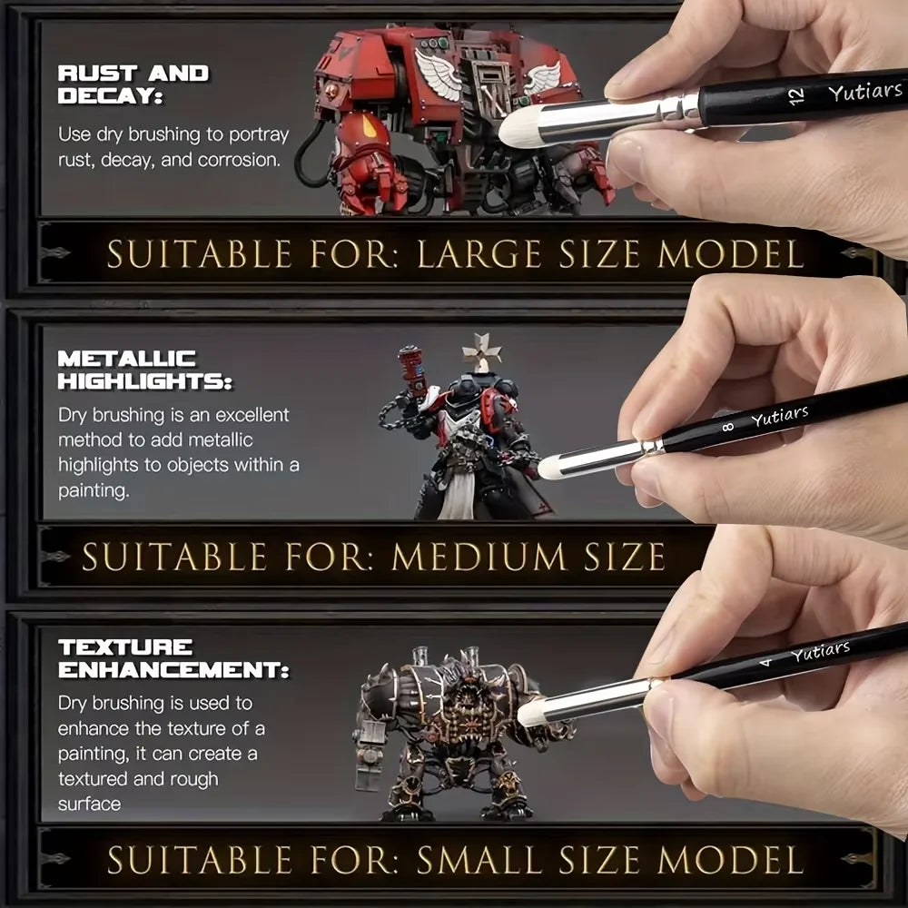 Professional Miniature Paint Brush Set For Warhammer 40K, Dnd, Citadel & Scale Models