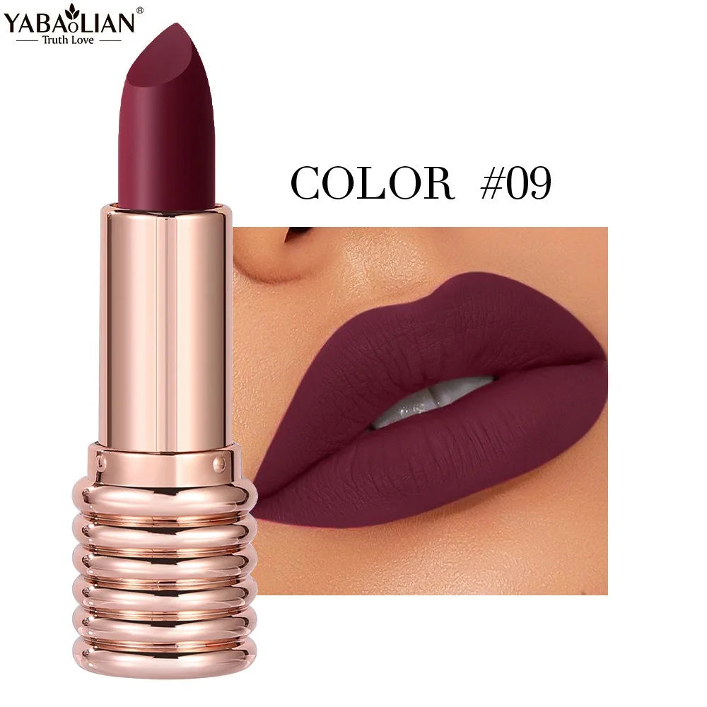 Threaded Long-lasting Matte Lipstick With Smudge-Proof Formula Velvet Lips Sauce Color Liner Pencil For Women's Makeup Cosmetic