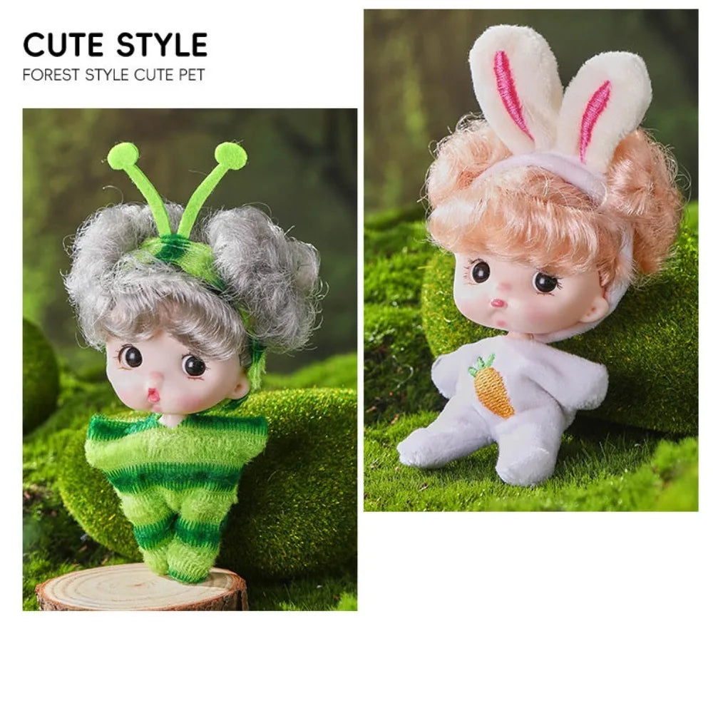 Cute Smile Baby Series Rebirth Doll Cute 8 Inch Mini Doll Animal Pattern Clothes Children's Toy Toy Figurine Birthday Gift