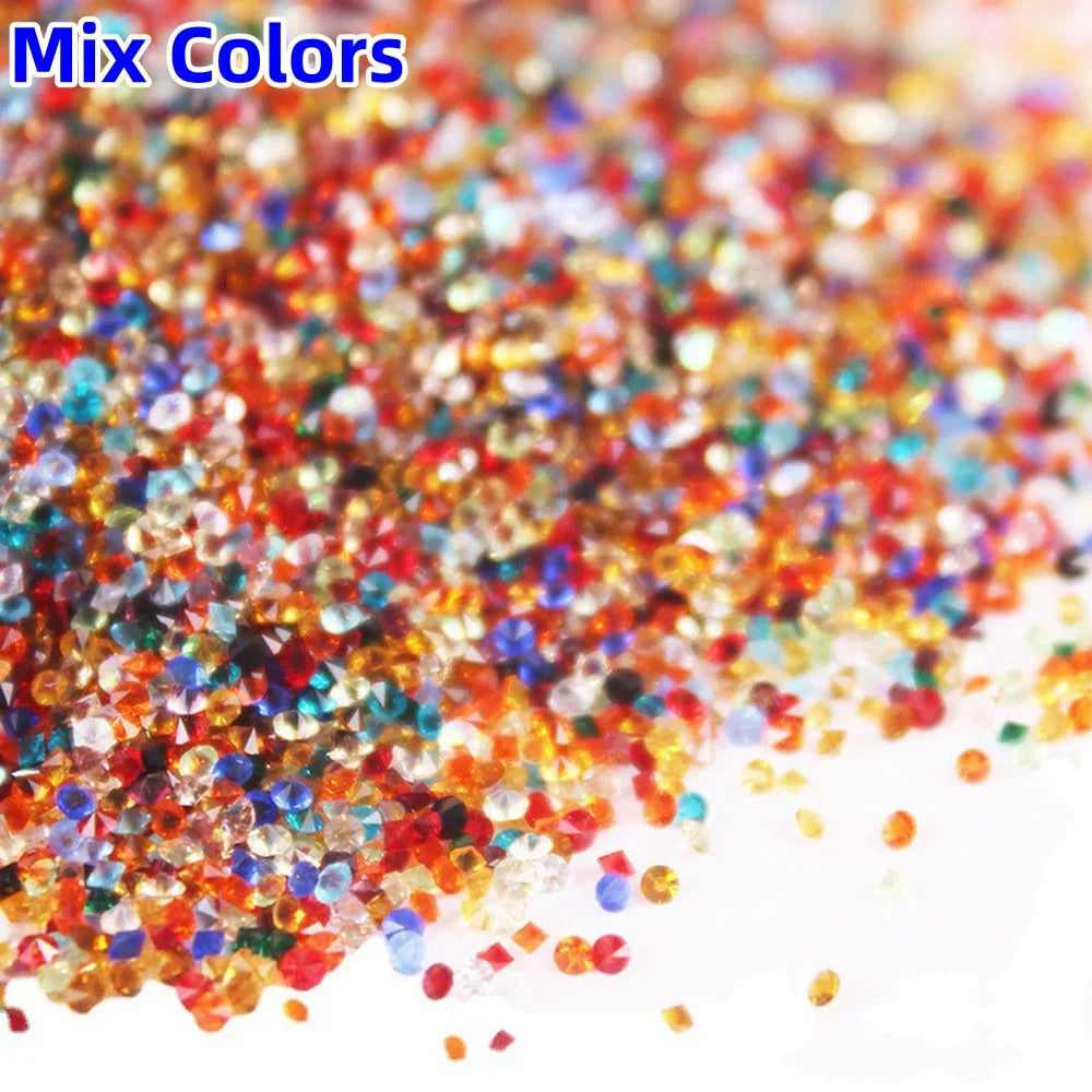1440pcs/bag 1.2mm Wholesale Mini Pixie стразы Non Hotfix Rhinestone Micro Crystal Zircon Nail Art Rhinestones Decoration