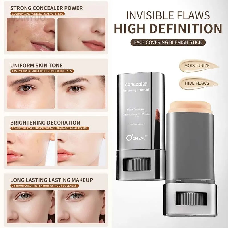 Matte Foundation Cream Stick Waterproof Lasting Oil-control Cover Acne Base Smooth Makeup Moisturize Brighten Concealer Lip Base