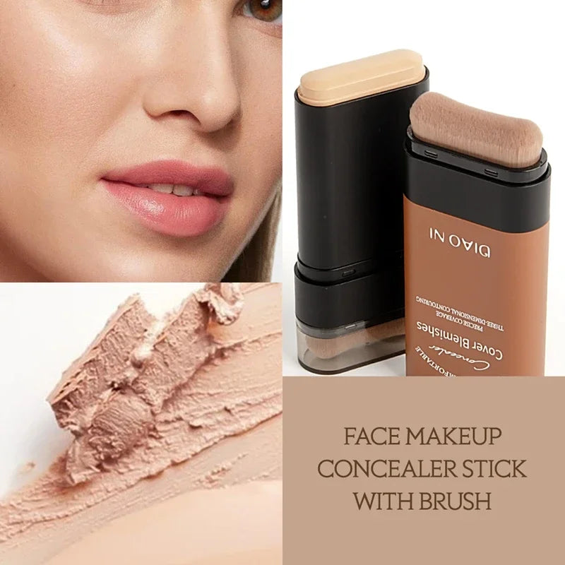 Matte Foundation Cream Stick Multi-Use Eraser Makeup Full Coverage Waterproof Lasting Oil-control Cover Acne Base With brush