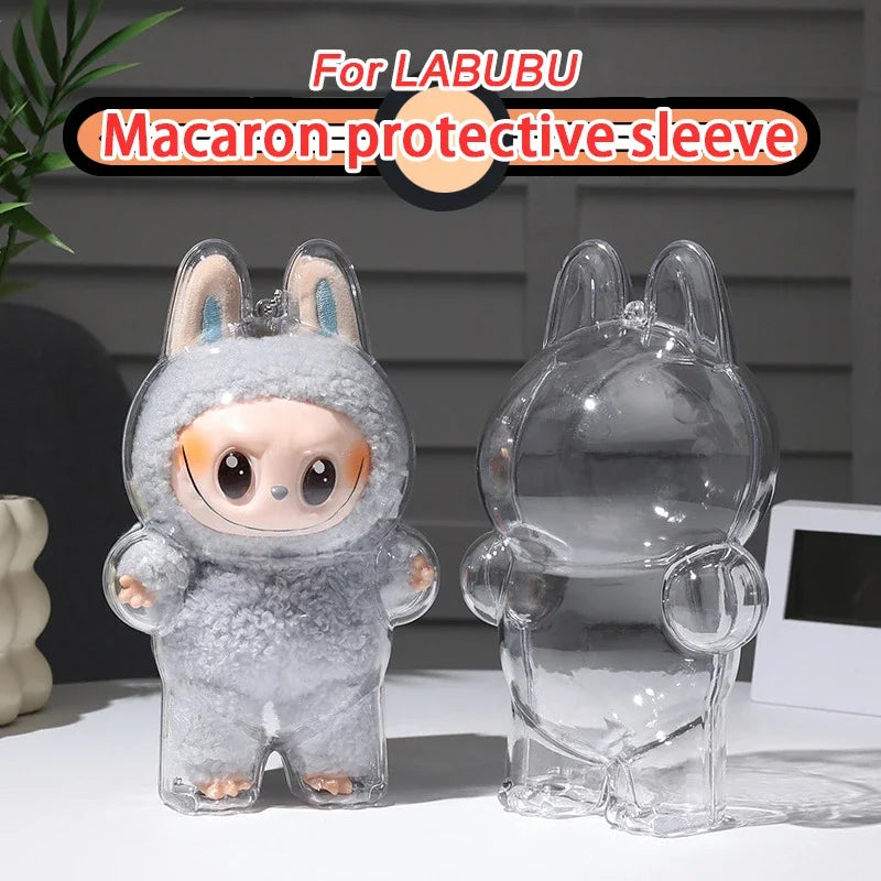 The Monsters Labubu Transparent Protective Case V1 and V2 Macaron Display Storage Organizer Box Labubus Accessories Gifts