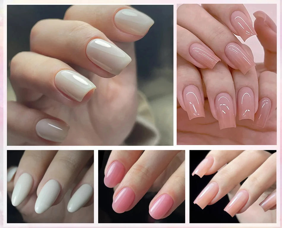 BORN PRETTY 15ml Milky Pink Rubber Base Gel Nail Polish Glitter Semi-Permanent Varnish Soak Off Self Leveling UV LED Polish