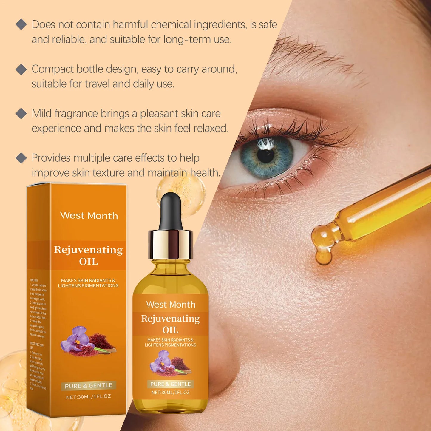 Gentle moisturizing anti-aging saffron facial serum