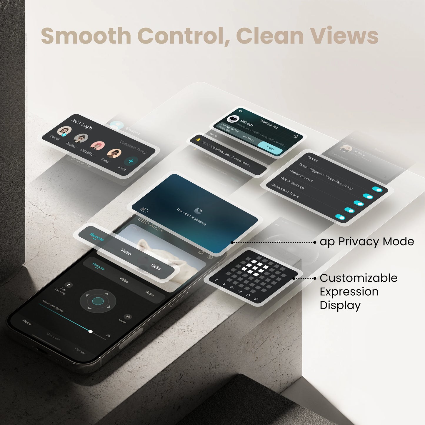 Enabot EBO AIR 2 Companion Robot 2K  Home Security Pet Camera Night Vison Wireless APP Remote Control for Dog Cat Baby