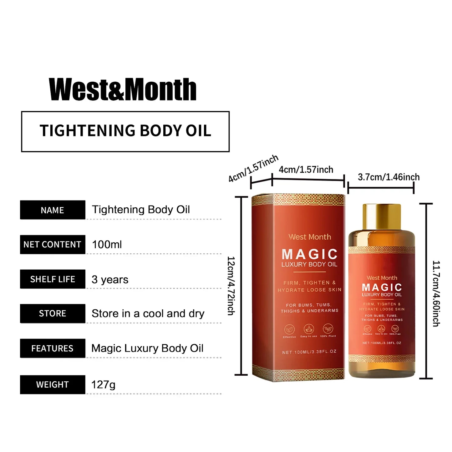 Tightening Body Oil Lifting Firming Lighten Fine Lines Improve Sagging Skin Dullness Brightening Moisturizing Nourish Skin Care