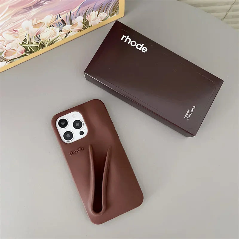 Hot Lemontini Phone Case for IPhone 11 12 13 14 15 16 17 Pro Max Plus 17 Air Lip Gloss Holder Silicone Matte Lipstick with Box