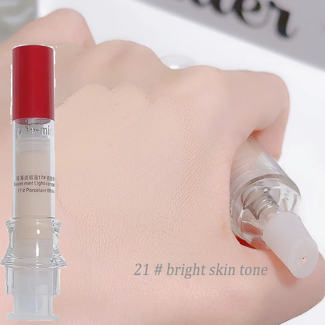 Porcelain White Light Concealer Pen Full Coverage Cover Dark Circles Acne Pores Press Concealer Matte Foundation Cream Cosmetic