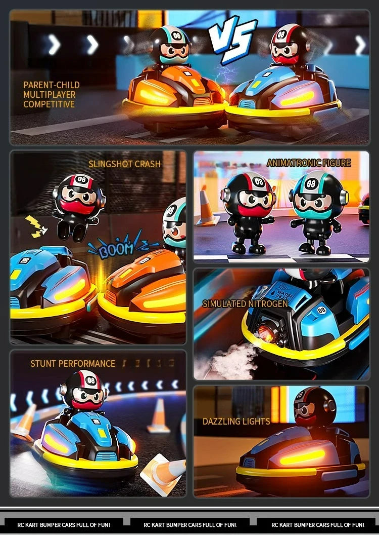 RC Football Sports Battle Bumper Car Toy for Kid Catapult Robot Karting Toy with Music Light RC Game for Boy Girl Family Battles