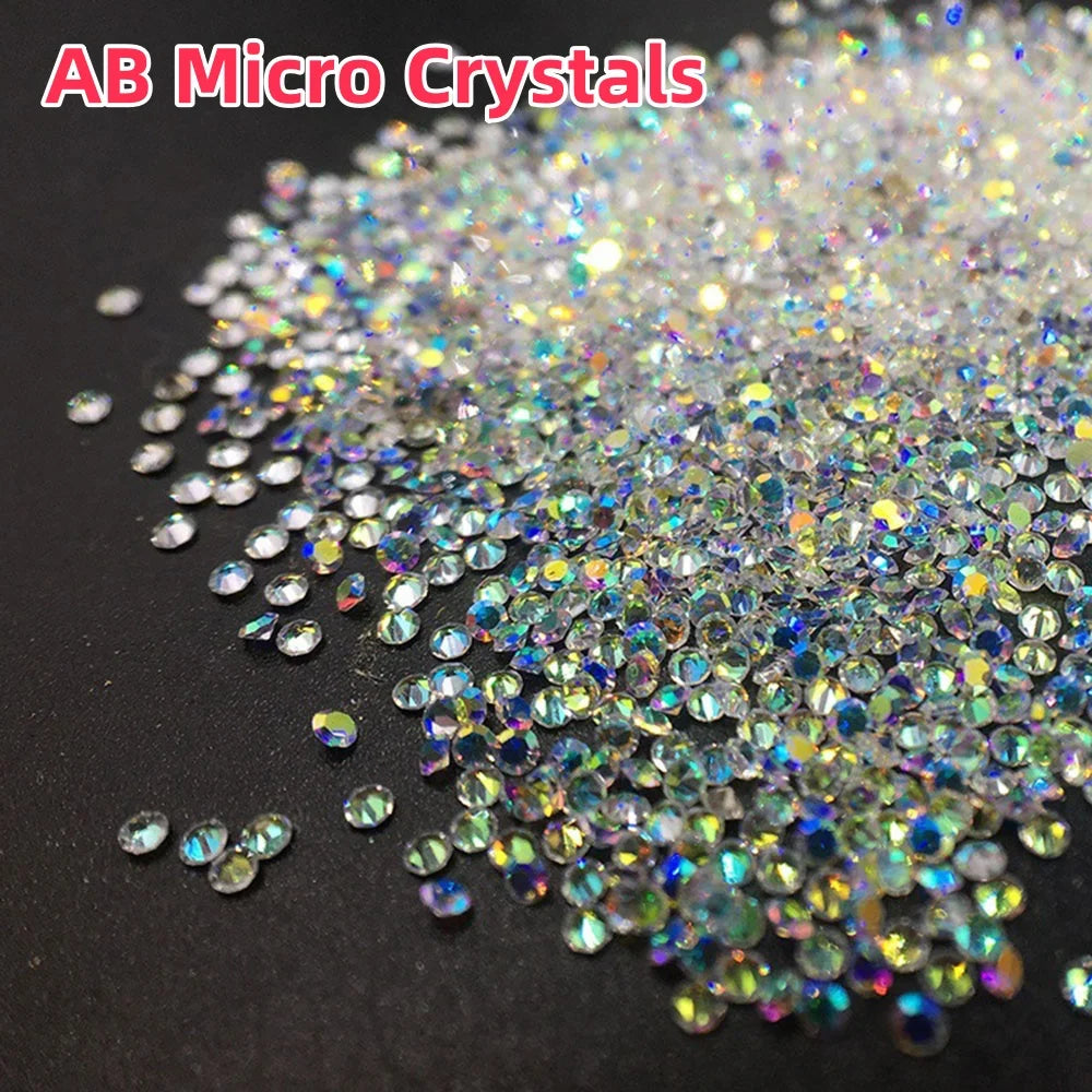 1440pcs/bag 1.2mm Wholesale Mini Pixie стразы Non Hotfix Rhinestone Micro Crystal Zircon Nail Art Rhinestones Decoration