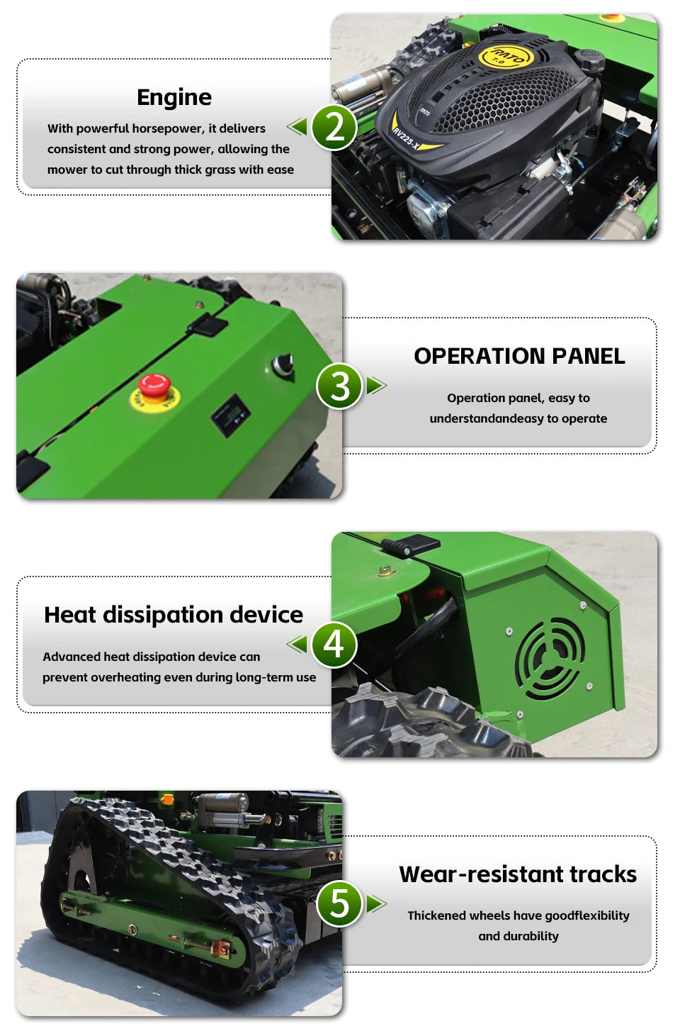 Intelligent control, professional and efficient commercial remote control self-propelled lawn mower, lawn management expert