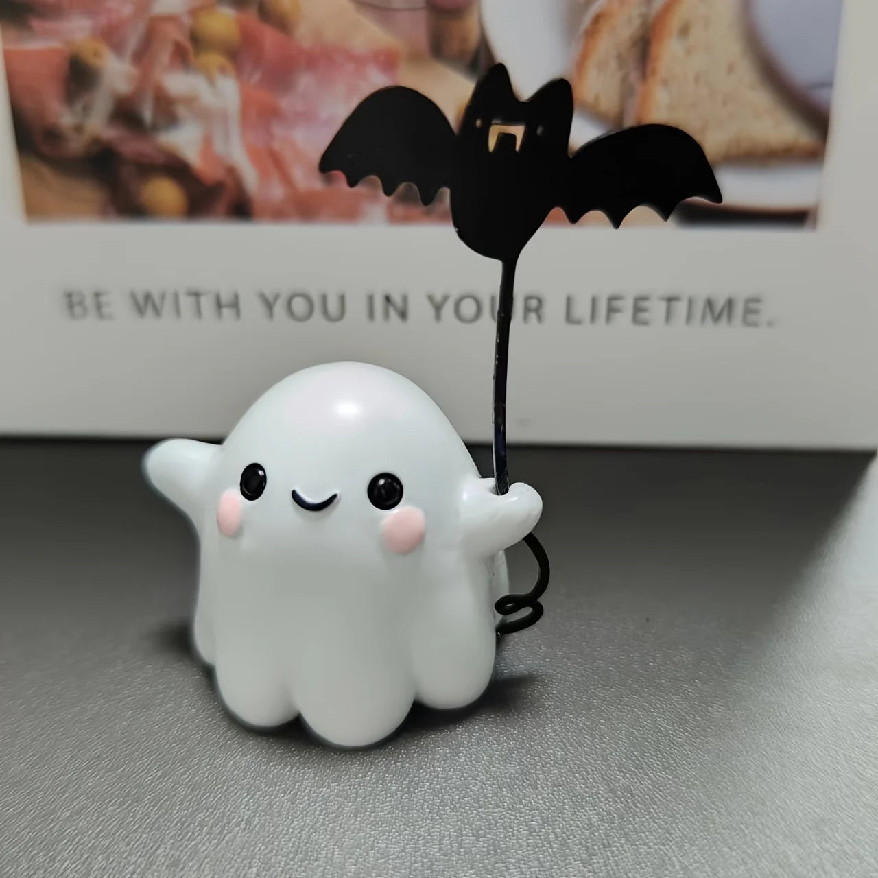 1 Piece Halloween Cute Ghost Bat Ornament Ghost Bat Desktop Party Decoration Small Gift Compact and Adorable Ghost Toy