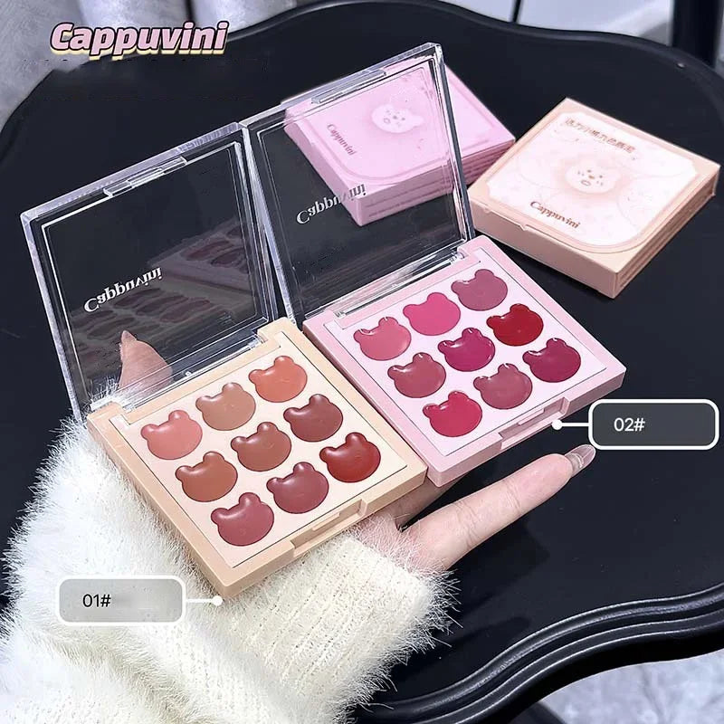 Purplish Orange Nine Colors Lip Mud Velvet Matte Lipstick Makeup Silky Mud Like Texture Lip Gloss Lips Cheeks Dual-use Cosmetics