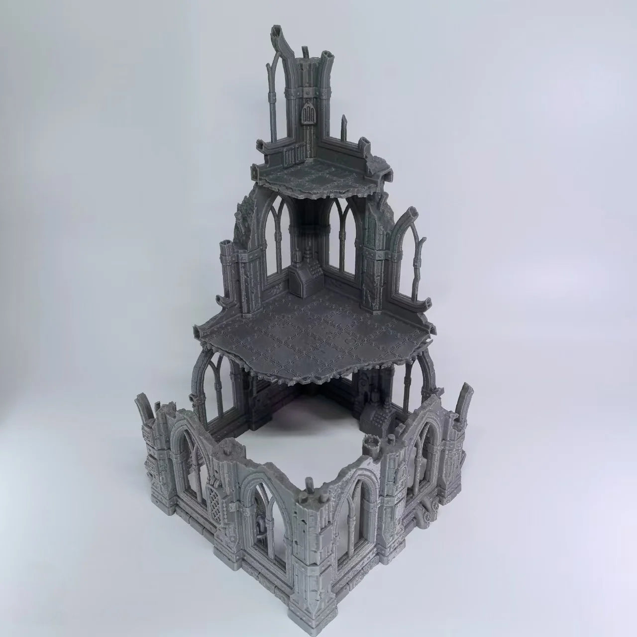 Gothic Sci-Fi Wargame 3D Printed Ruined Building Model Hammer 40K Magic Realms Vintage Fsy Architectural Structure