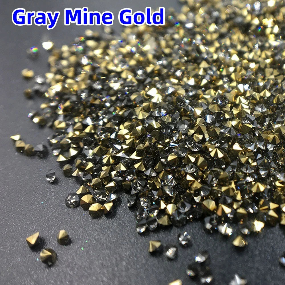 1440pcs/bag 1.2mm Wholesale Mini Pixie стразы Non Hotfix Rhinestone Micro Crystal Zircon Nail Art Rhinestones Decoration