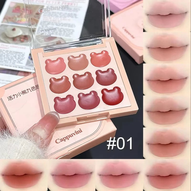 Purplish Orange Nine Colors Lip Mud Velvet Matte Lipstick Makeup Silky Mud Like Texture Lip Gloss Lips Cheeks Dual-use Cosmetics