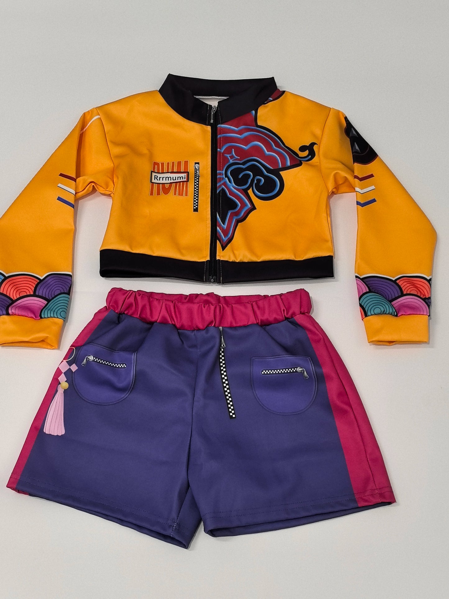 K-Pop Rumi Zoey Mira Demon Hunters Cosplay Costume for Girl Halloween Stage 3D Printed Pattern Role Play Clothes