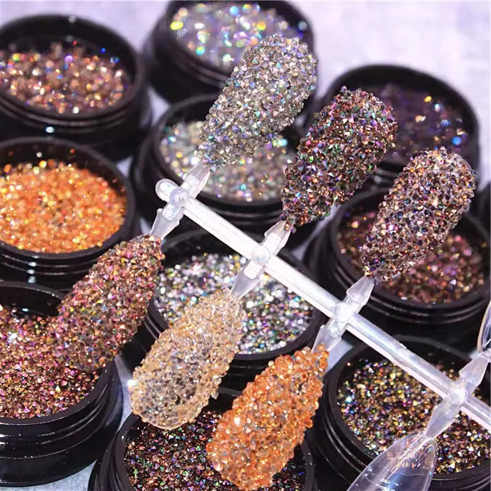 1440pcs/bag 1.2mm Wholesale Mini Pixie стразы Non Hotfix Rhinestone Micro Crystal Zircon Nail Art Rhinestones Decoration