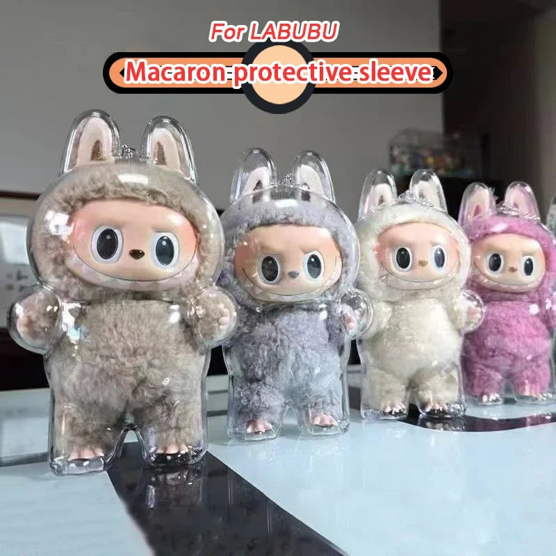 The Monsters Labubu Transparent Protective Case V1 and V2 Macaron Display Storage Organizer Box Labubus Accessories Gifts