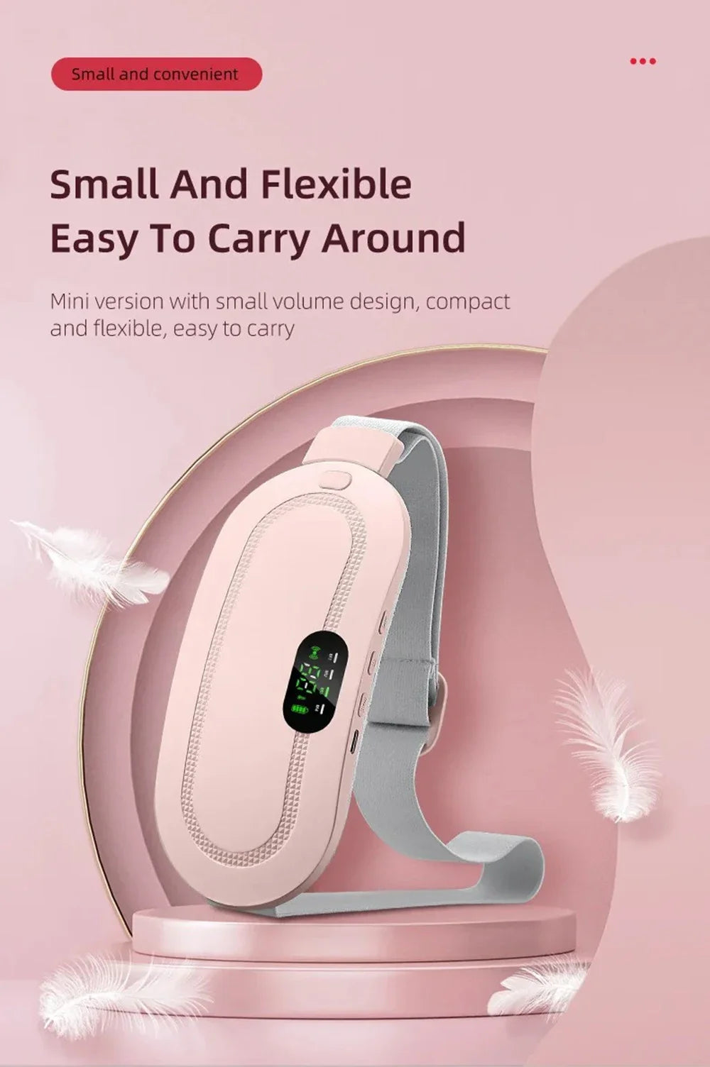 NEW Electric Period Cramp Massager Vibrating Pad Belt for Menstrual Colic Relief Pain Waist Abdominal Palace Belt