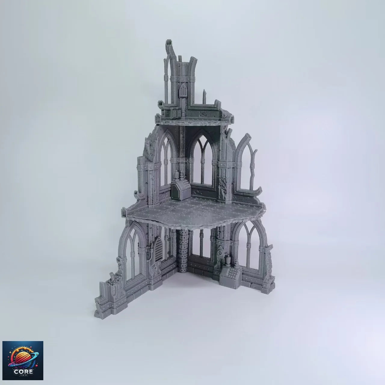 Gothic Sci-Fi Wargame 3D Printed Ruined Building Model Hammer 40K Magic Realms Vintage Fsy Architectural Structure