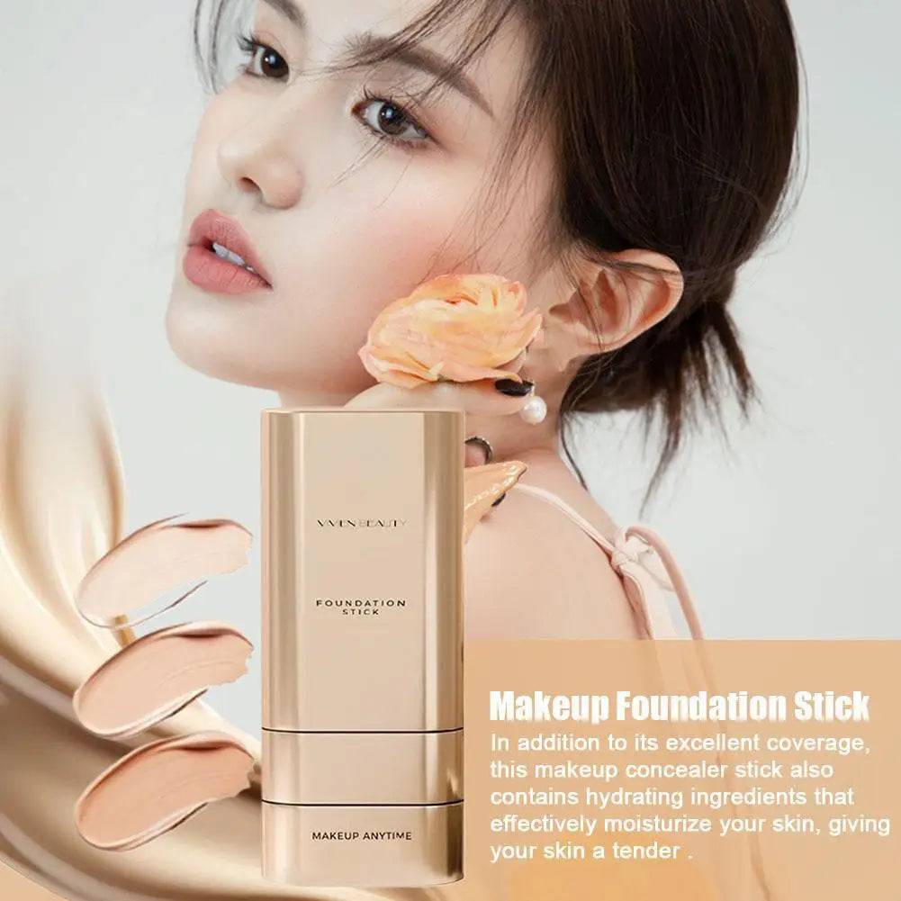 2-In-1 Matte Foundation Stick Lightweight Long-lasting Refreshing Full Coverage Dark Circles Corrector Facial Makeup