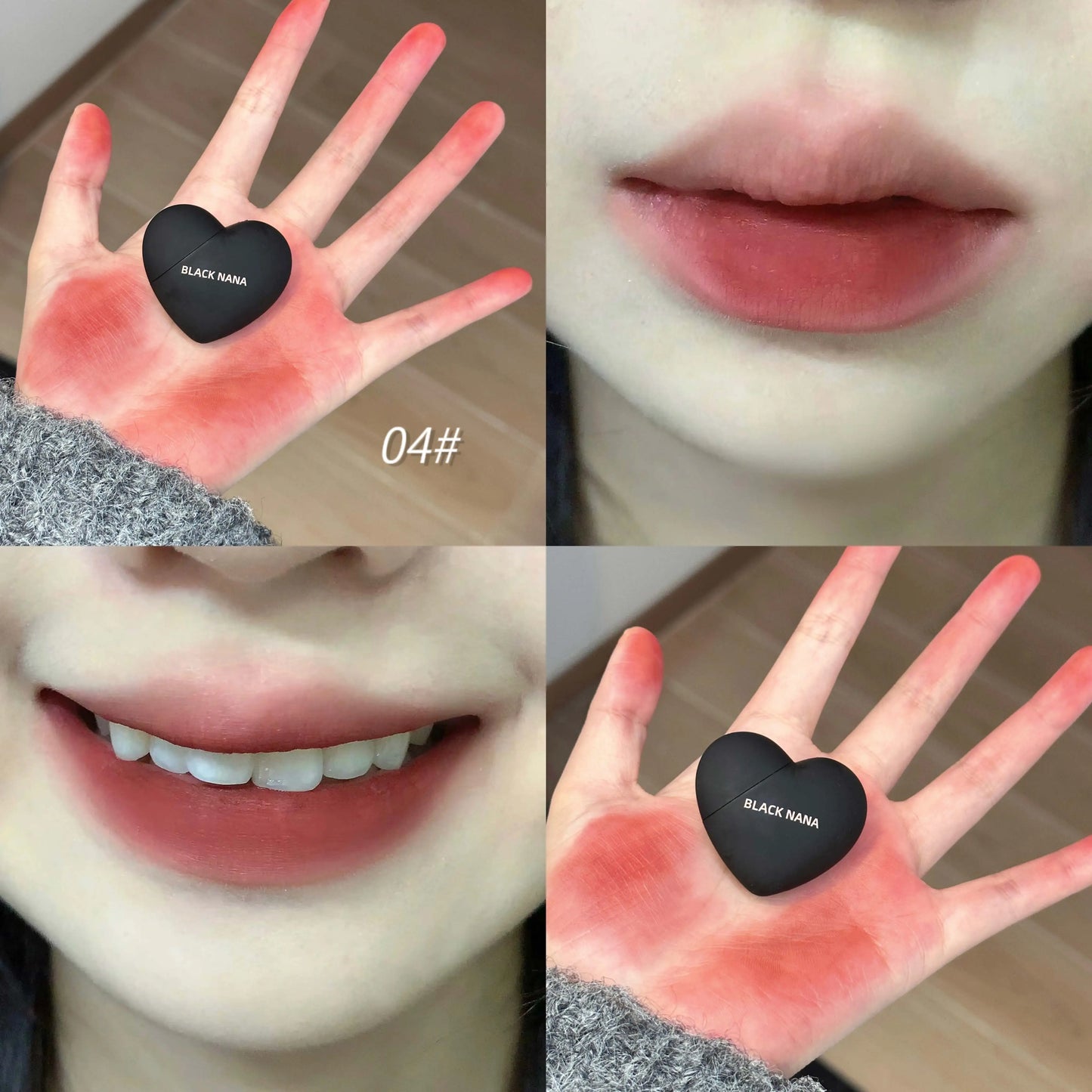 Black Silver Heart Lipstick Velvet Matte Lip Mud Clay Lip Gloss Liquid Lip Tint Cream Pigment Long Lasting Silky Lips Cosmetics
