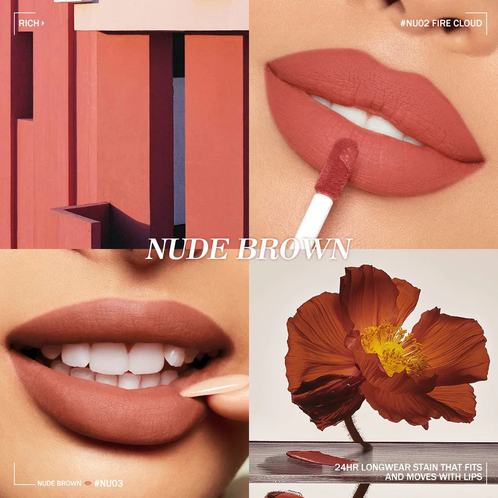 Velvet Matte Lipstick Ultra Pigmented Long Lasting Waterproof Lip Gloss Smudge Proof Non Sticky Hydrating Lip Stain