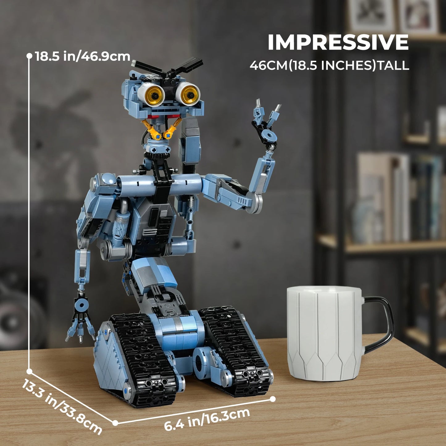 1176 Pieces Johnny 5 Robot Building Blocks Set with Remote Control - Rechargeable,Gift for Halloween & Chirstmas