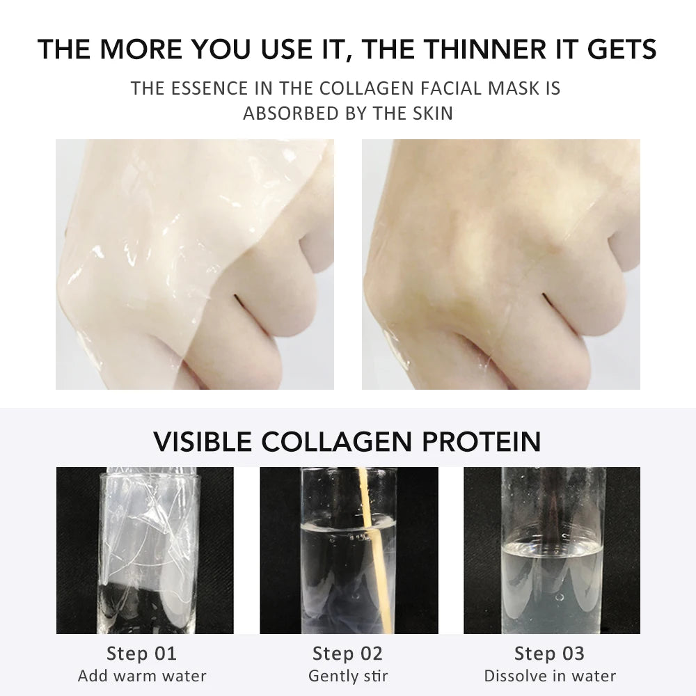 5PCS Collagen Face Masks Deep Hydrating Moisturizing Brightening Firming Skin Facial Masks Split Sheet Mask Korean Skin Care