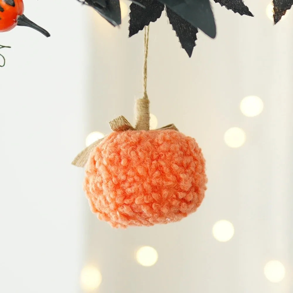 Funny Halloween Hanging Pendant Cute Soft Pumpkin Face Doll Ornament Flocking Fabric Pumpkin Halloween Decoration