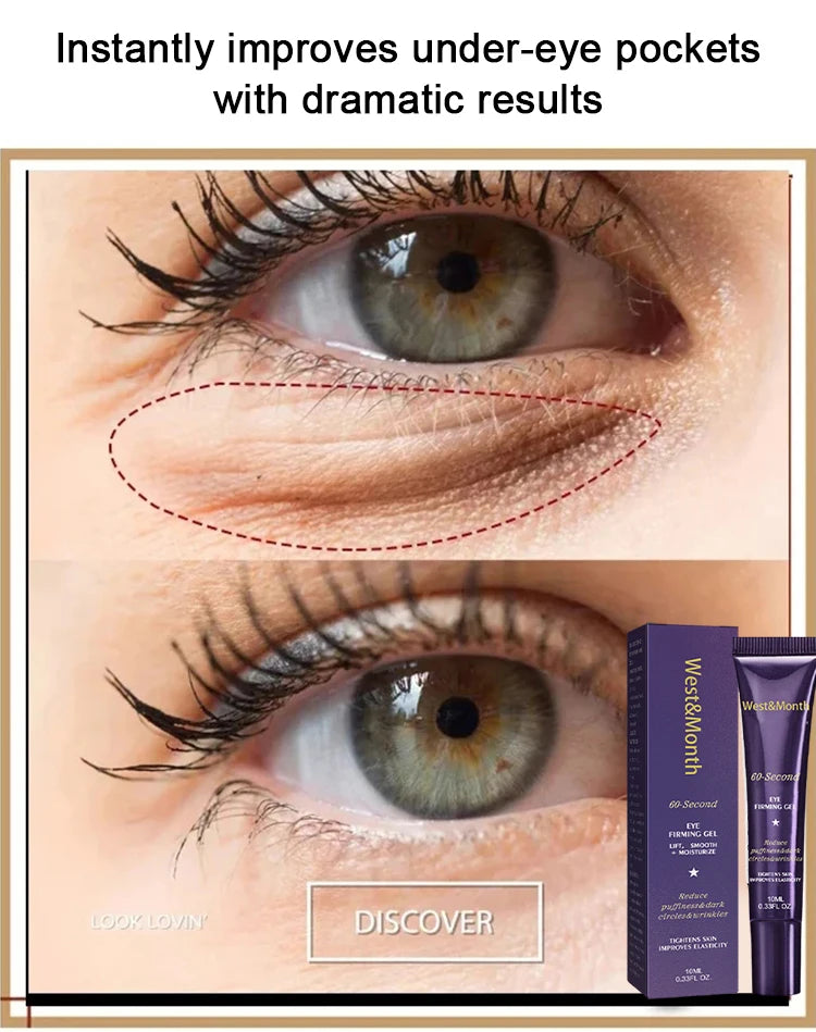 Instant Eye Bag Removal Cream Retinol Anti-Wrinkle Firming Skin Fade Fine Lines Anti Dark Circle Puffiness Brighten Eye Care Gel