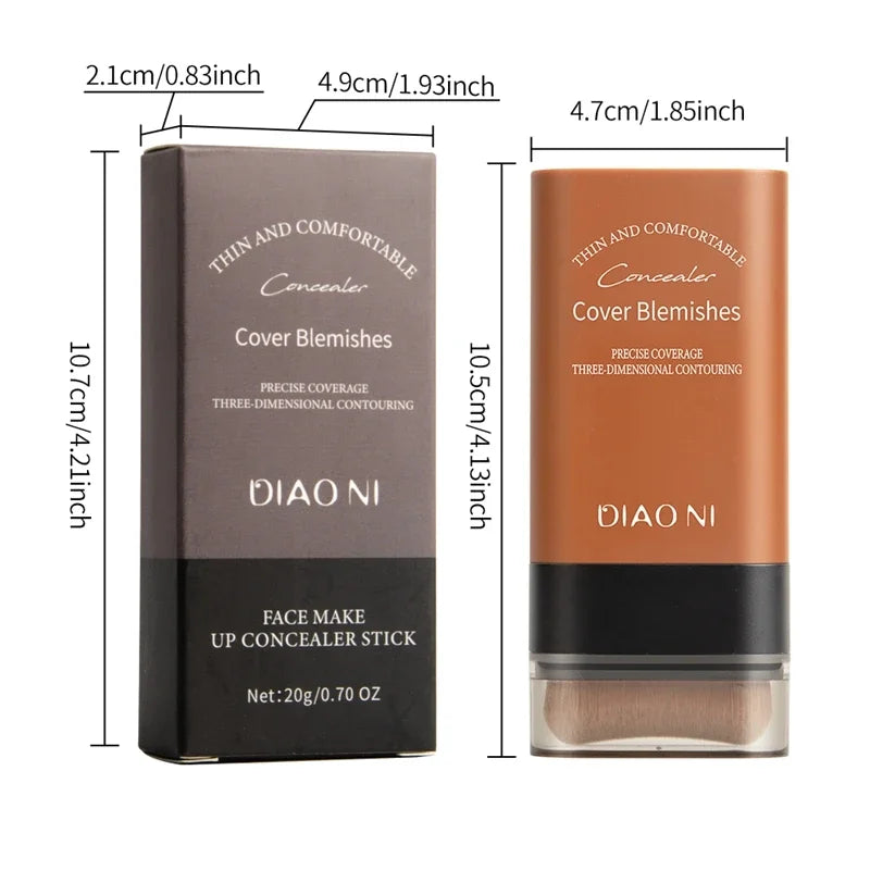 Matte Foundation Cream Stick Multi-Use Eraser Makeup Full Coverage Waterproof Lasting Oil-control Cover Acne Base With brush