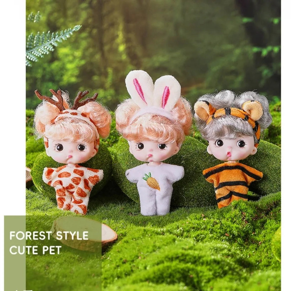 Cute Smile Baby Series Rebirth Doll Cute 8 Inch Mini Doll Animal Pattern Clothes Children's Toy Toy Figurine Birthday Gift