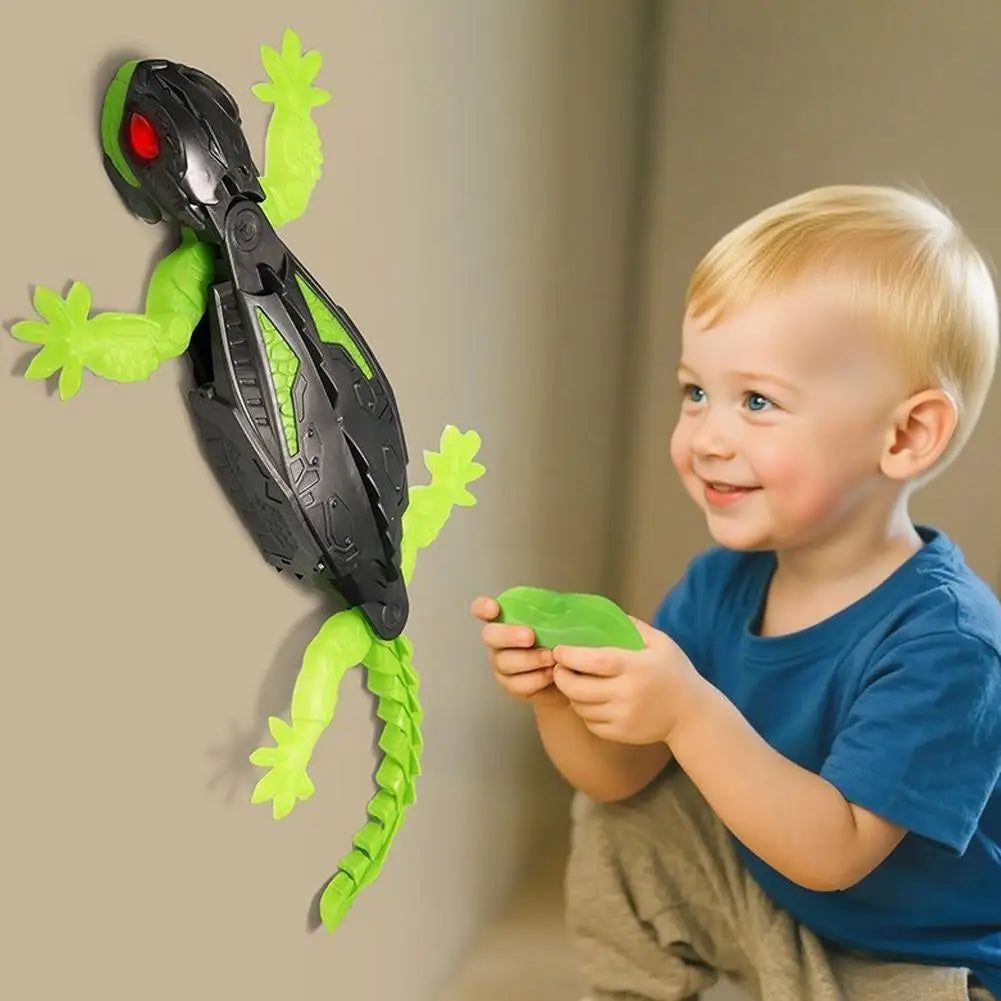 Remote Control Wall Climbing Gecko Robot Toy for Kids, Rechargeable, Halloween Novelty Gift, Anti-Fall Design, Easy to Operate