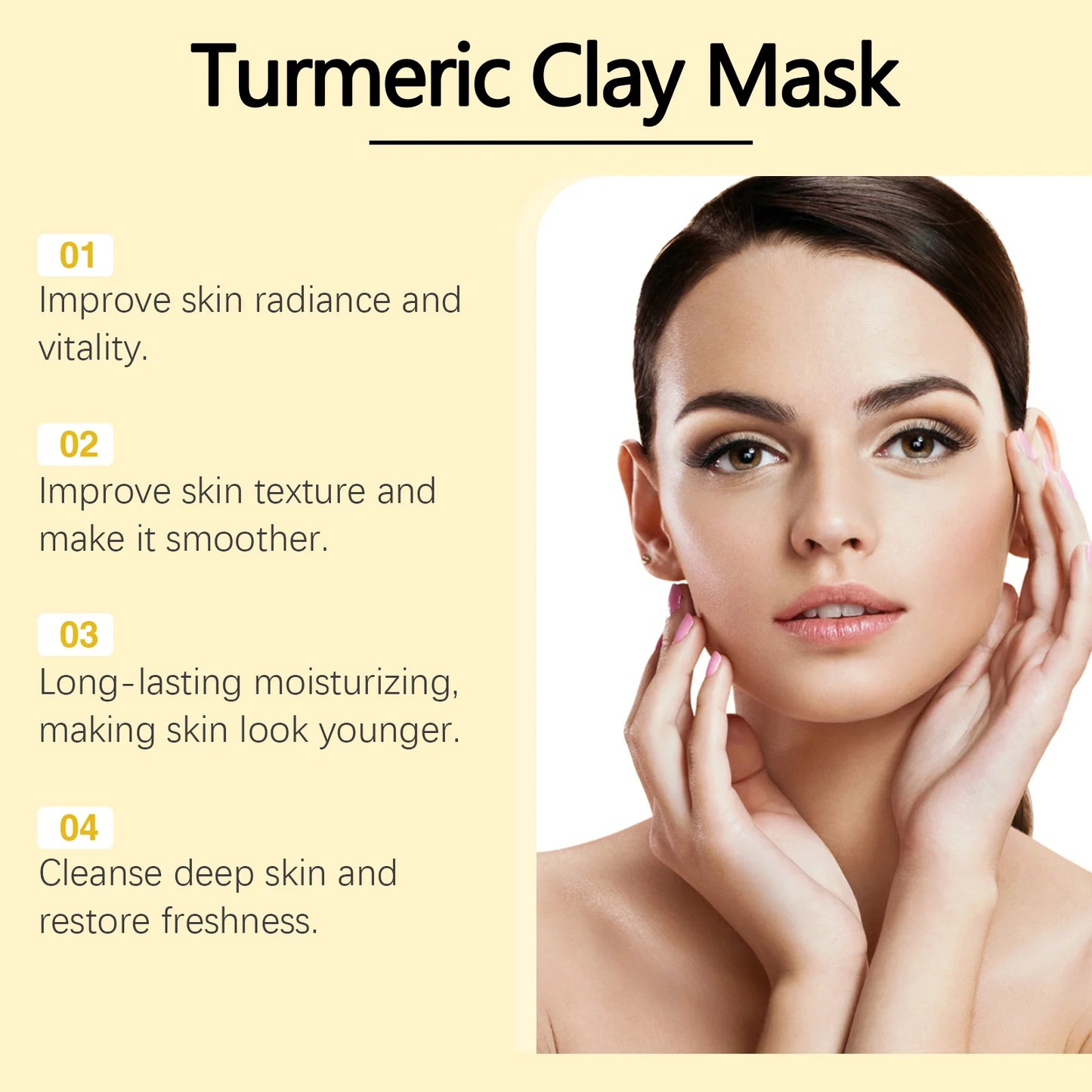 Turmeric Vitamin C Clay Mask Deep Cleansing Dull Skin Brighten Refining Pores Oil Control Dark Spot Remover Face Masks Skincare