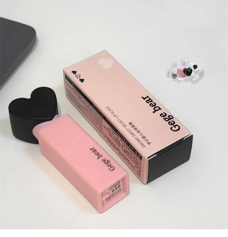 Dream Love Heart Lipstick Velvet Matte Lip Mud Clay Lip Gloss Liquid Lip Tint Cream Pigment Long Lasting Silky Lips Cosmetics