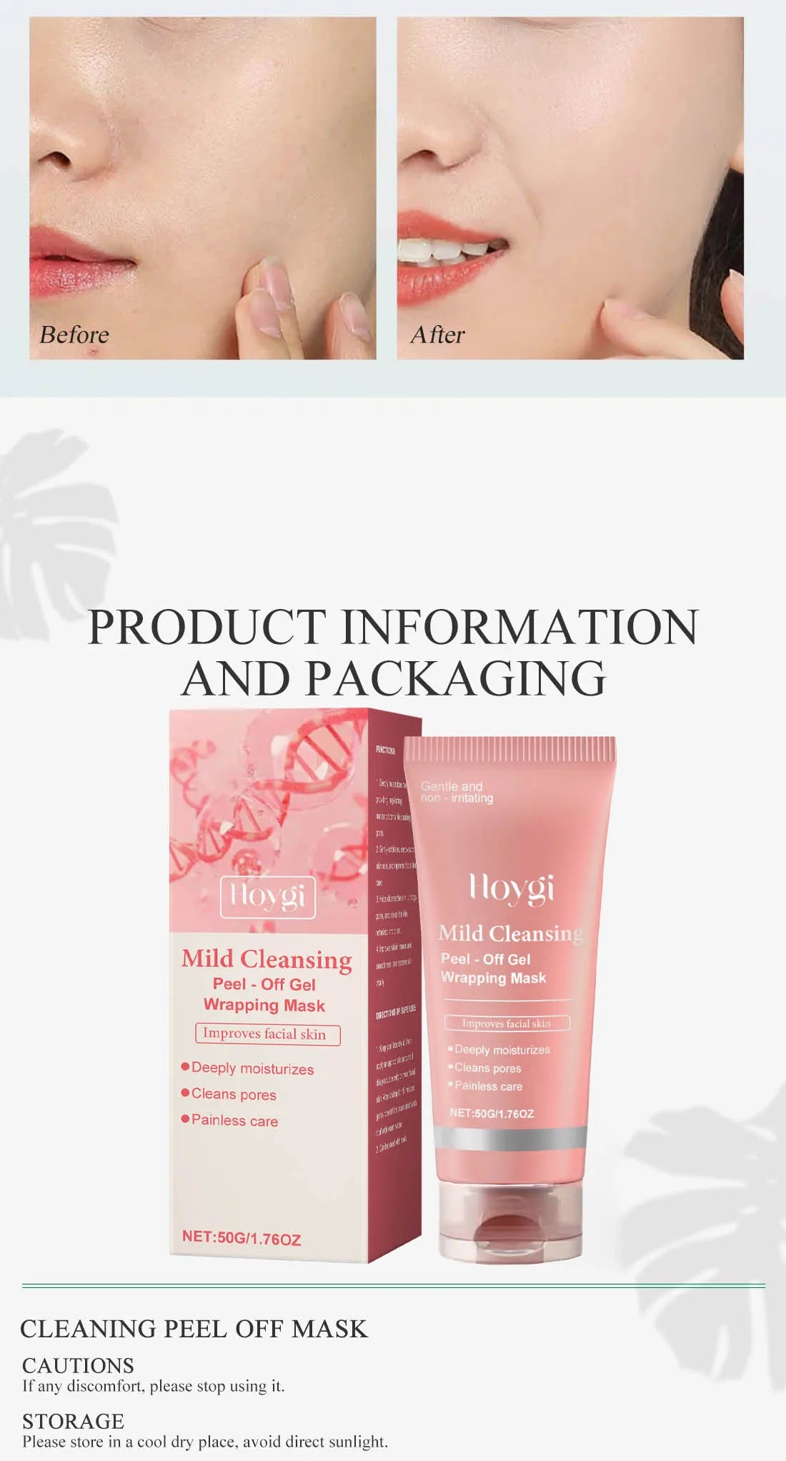 Deep Cleansing Mask Blackhead Remover Tear Pull Face Masks Moisturizing Oil Control Shrink Pore Improve Rough Skin Mud Mask