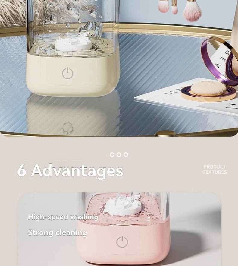 2025 New USB Electric Makeup Brush Cleaner Rechargeable Makeup Brushes Cleaning Tool Automatic Makeup Brush Cleaning Stand Devic