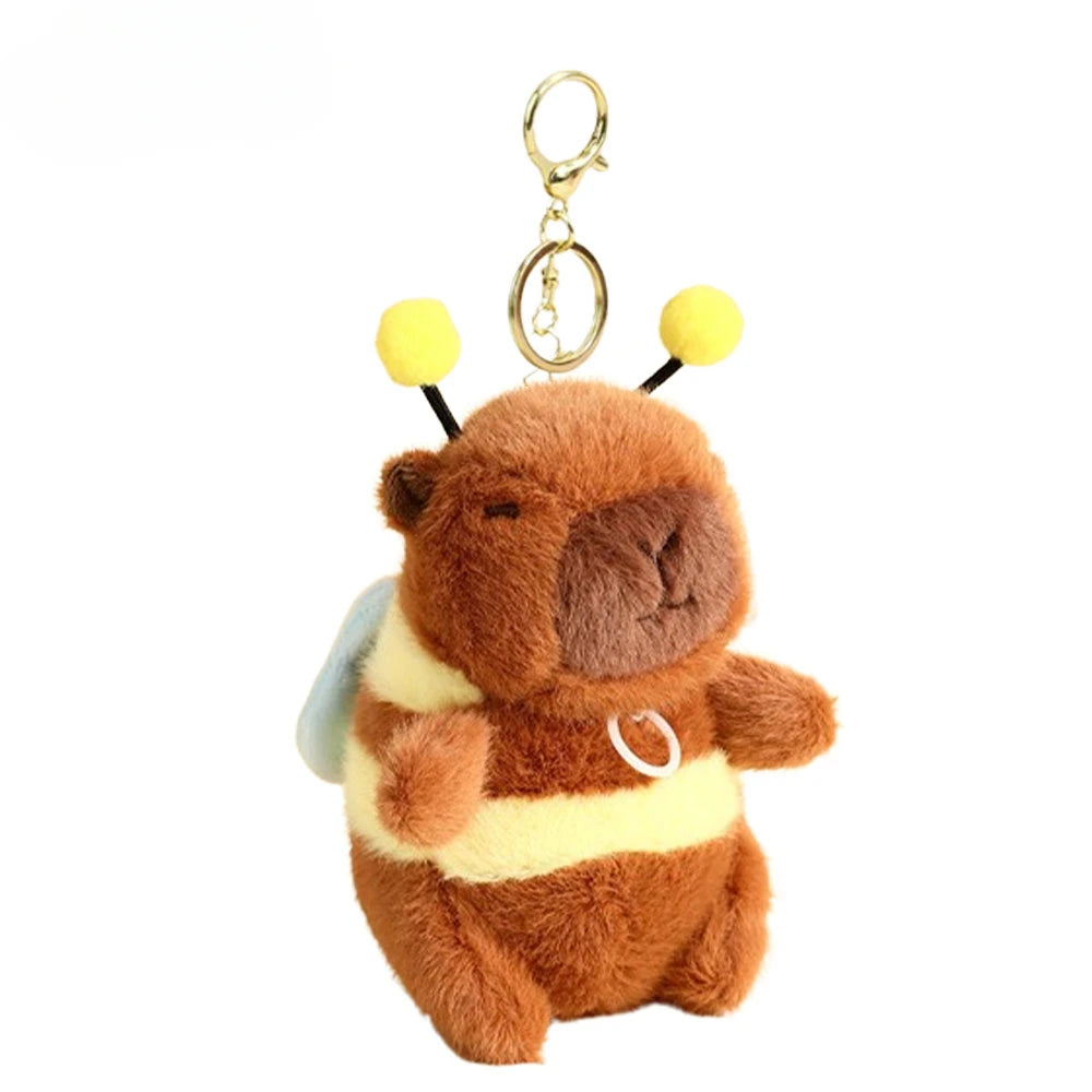 Cute Cartoon Capybara Pendant Capybara Drawing Jitterbug Wings Bee Water Dolphin Keychain  Plush Bee  Doll Bag Hanging Ornaments